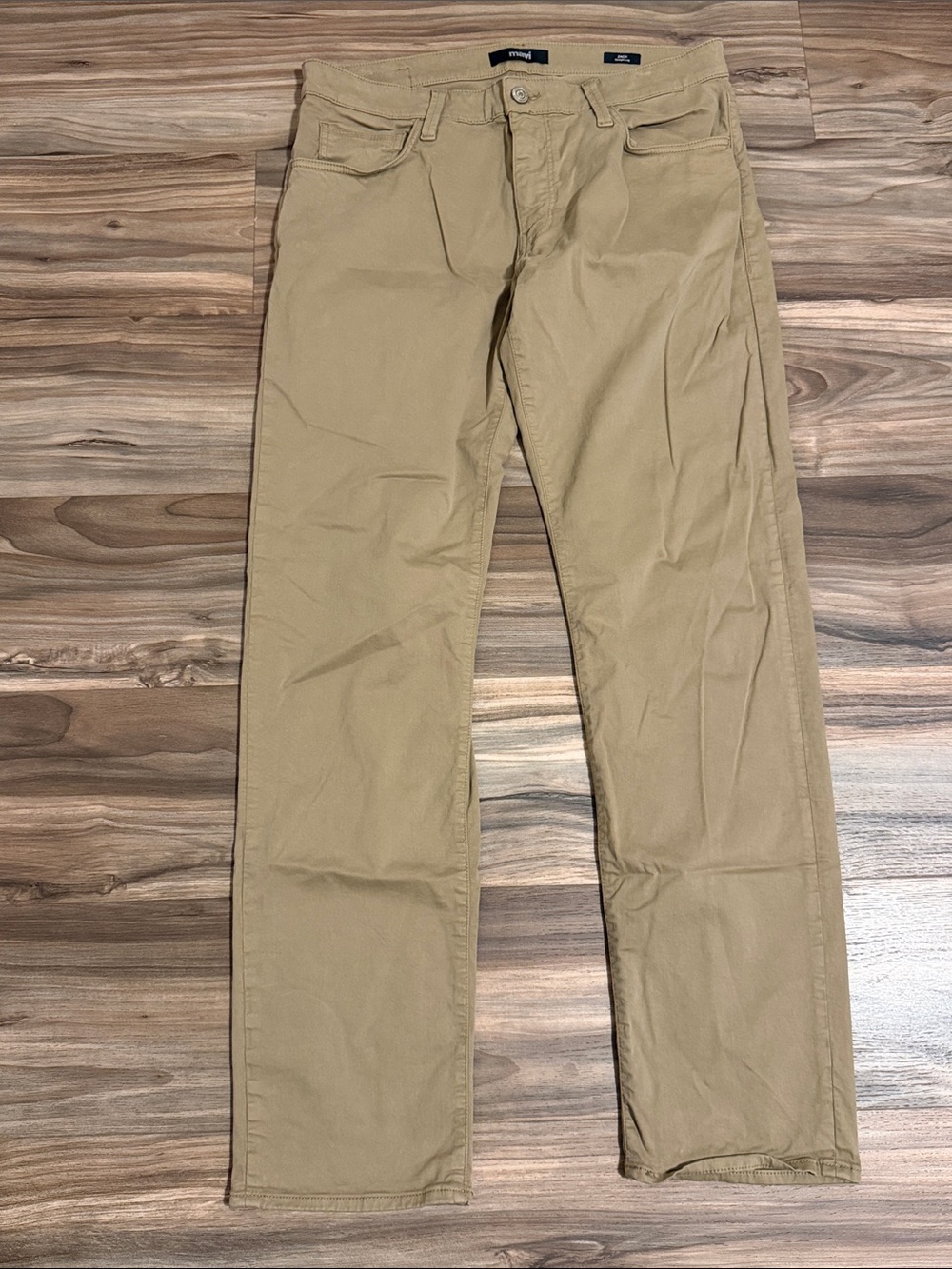 Mavi Zach Straight Leg Pants Mens 35x34 Tan Khaki Cotton Blend Stretch Casual